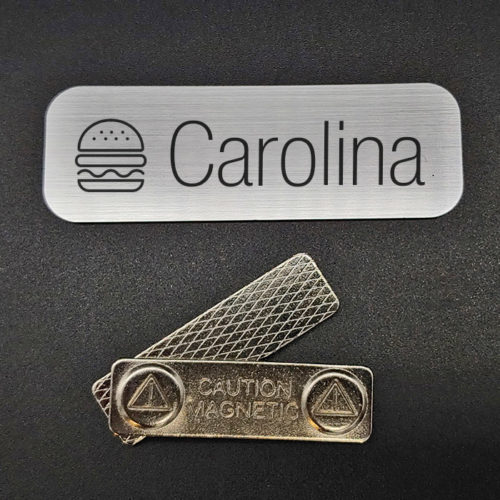 Metal Custom Name Tag with magnet