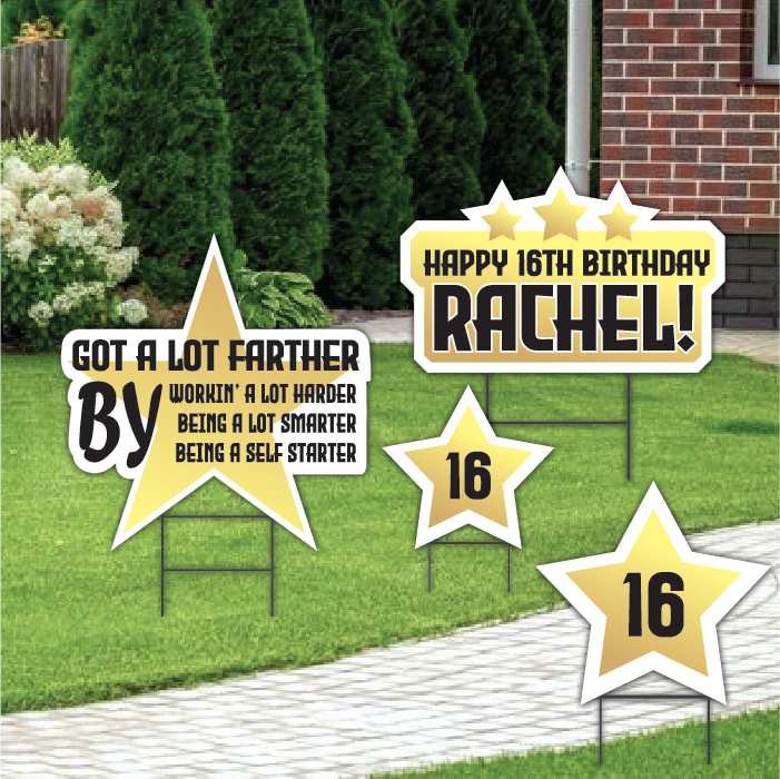 Special occasion lawn signs set