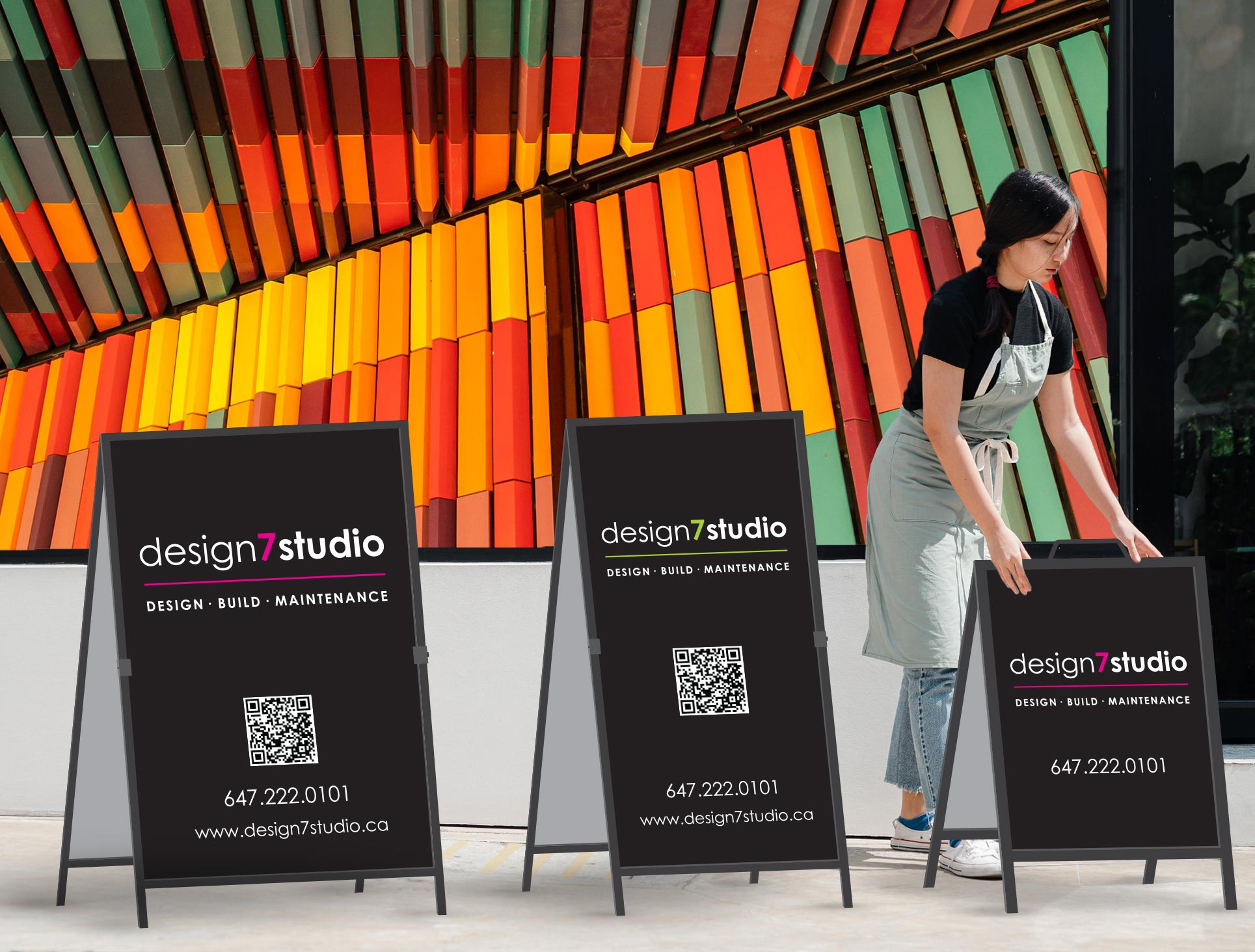 Sidewalk signs with a metal A-frame